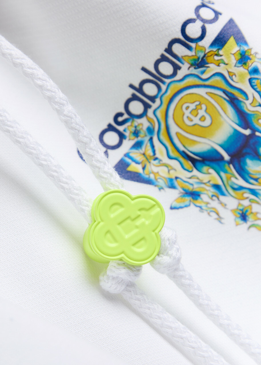 Casablanca Tennis Club Logo-print Hooded Cotton Sweatshirt Off White