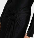 Victoria Beckham Frances gathered jersey midi dress