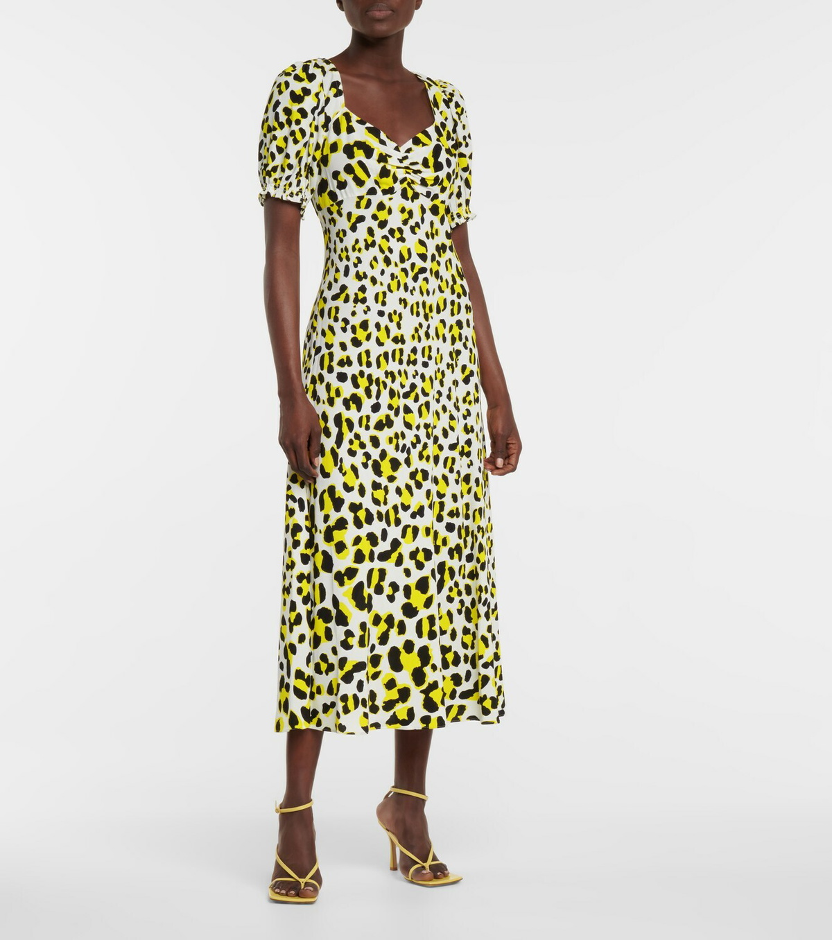 Diane von furstenberg outlet yellow leopard dress