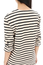 TORY BURCH "striped cotton dress with eight White