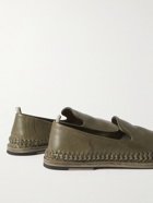 Officine Creative - Miles Braided Leather Loafers - Green