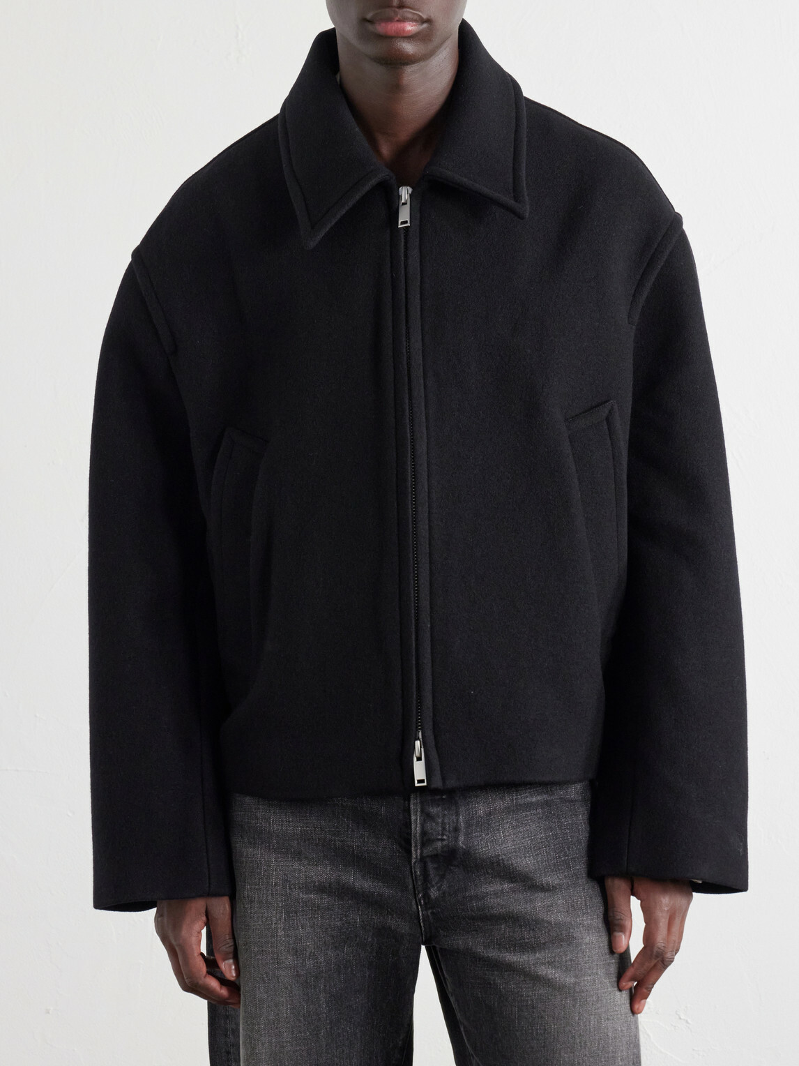 Studio Nicholson - Wool and Cashmere-Blend Zip-Up Blouson Jacket - Black
