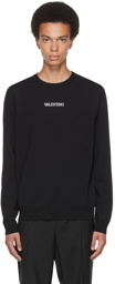 Valentino Black Intarsia Logo Sweater