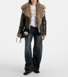 Acne Studios Shearling-trimmed leather jacket