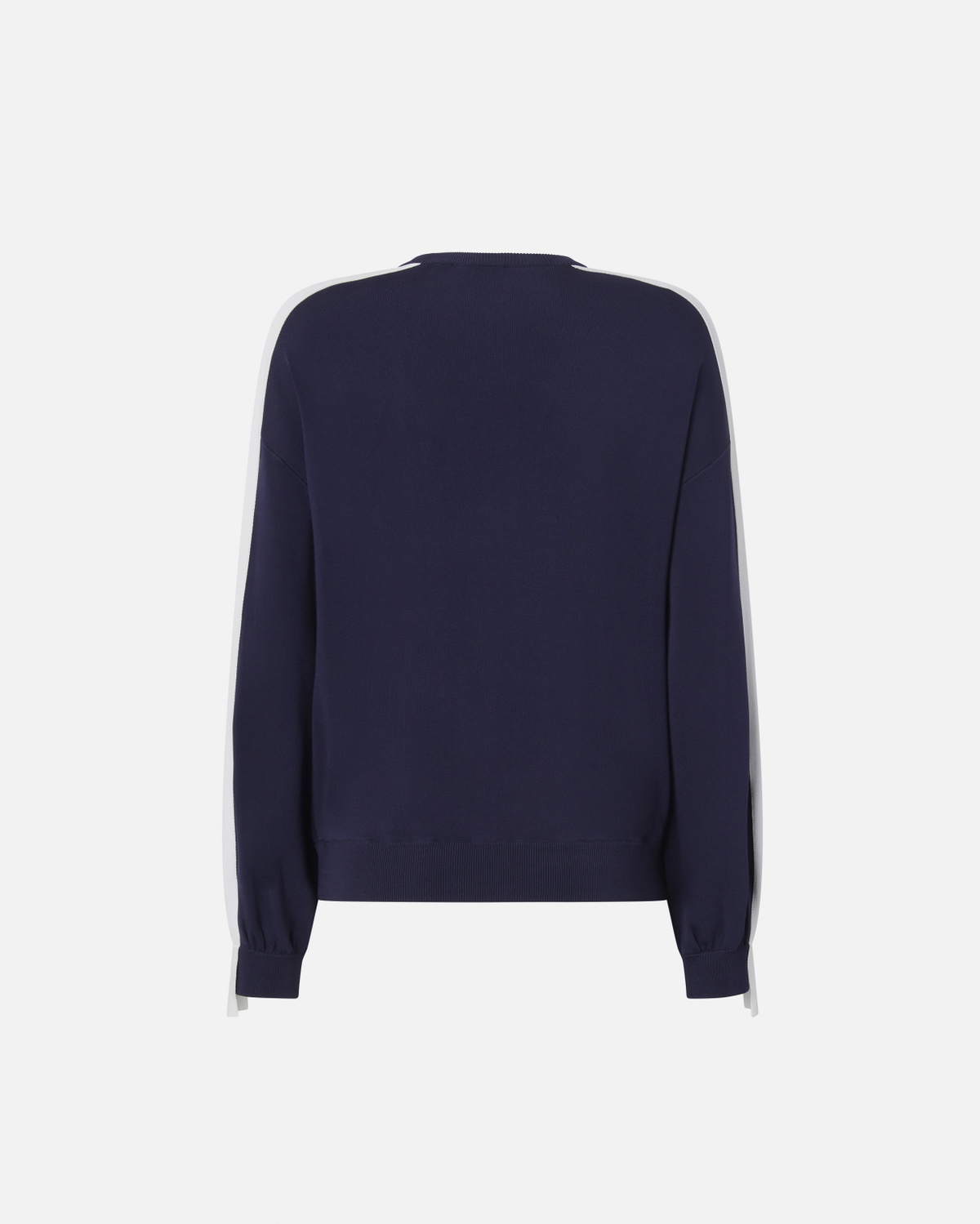 Pinko Crew Neck Sweatshirt With Wide Sleeves And Raised Logo Blue/White