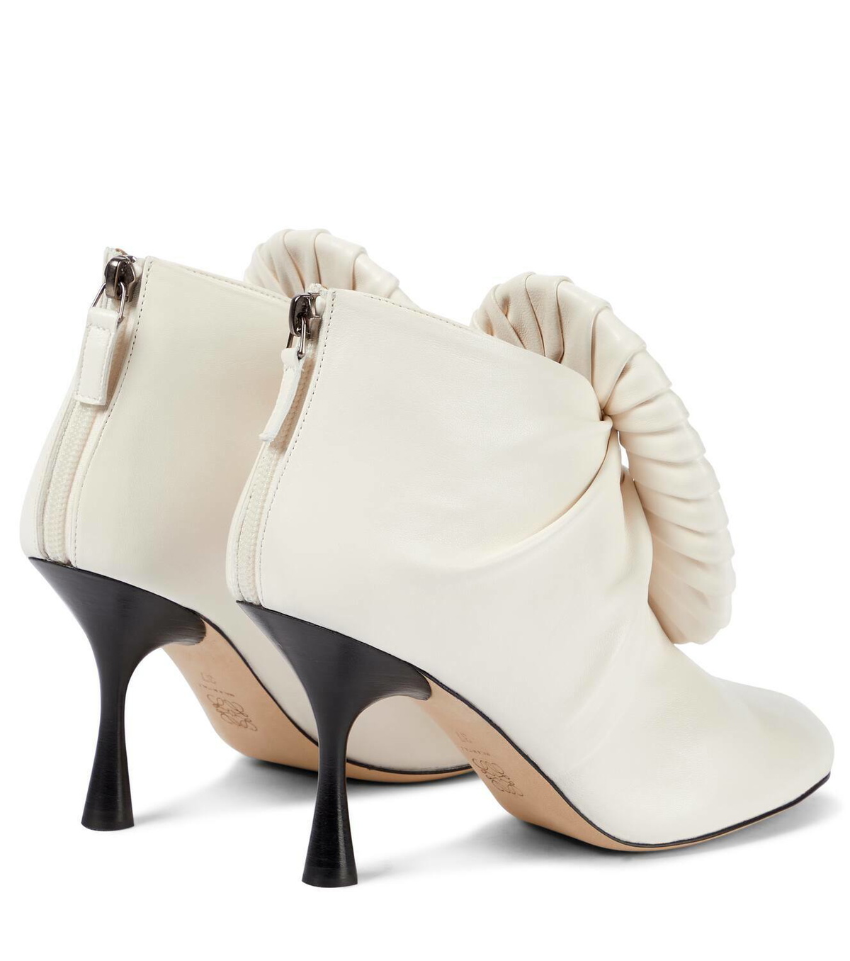 Loewe Pleated-buckle leather ankle boots