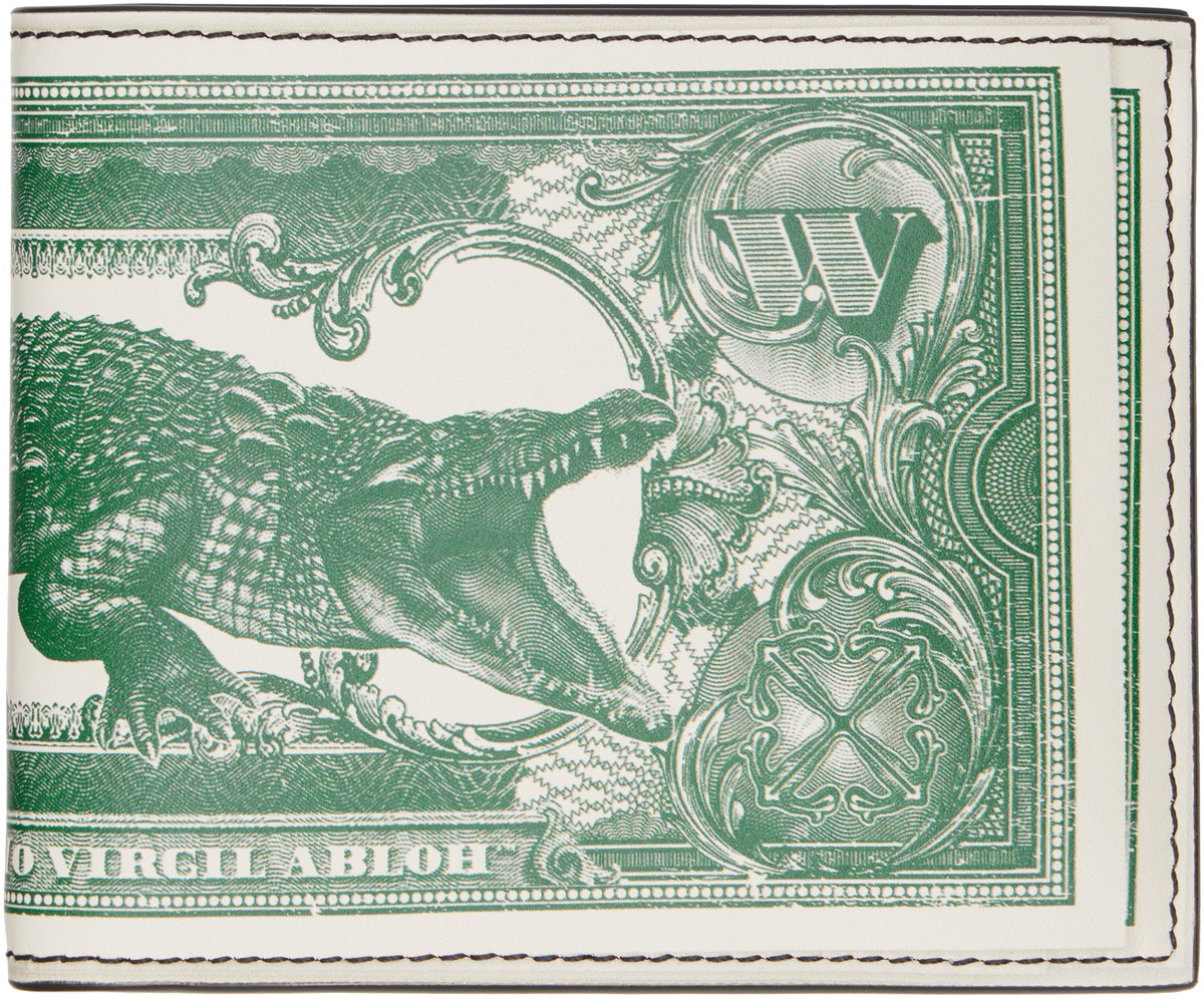 Off-White Off-White & Green Off Currency Bifold Wallet Off-White