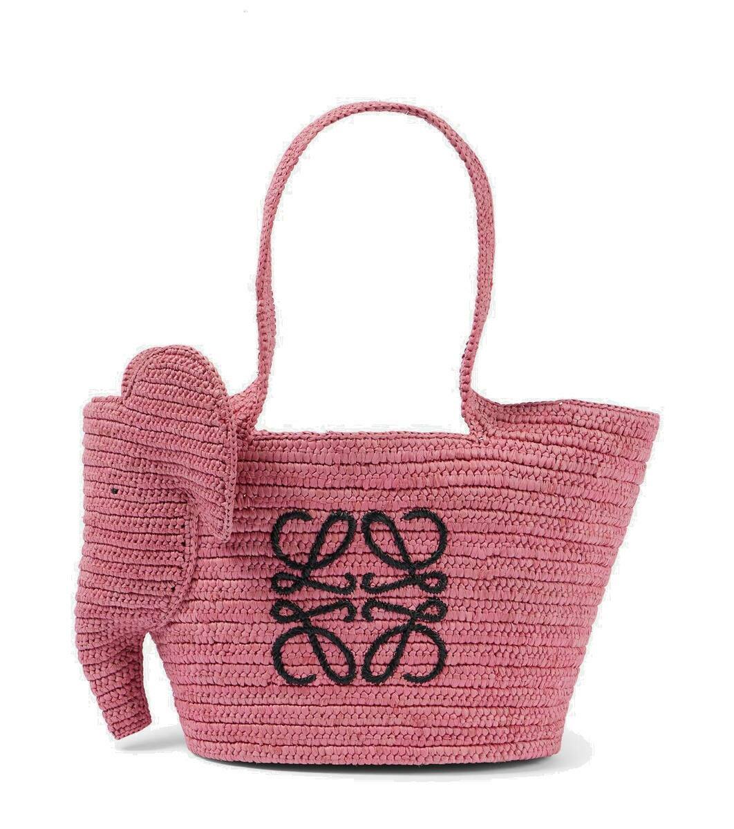 Loewe Elephant Small raffia tote bag Loewe