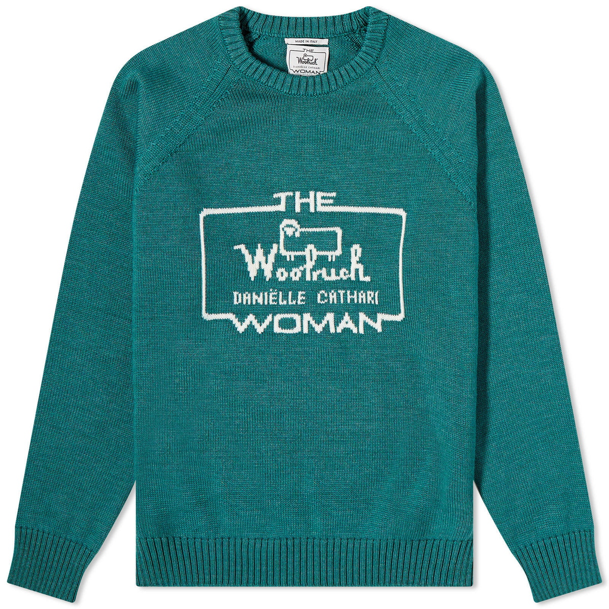 Woolrich Women's Daniëlle Cathari x Logo Merino Jumper in Pine Melange