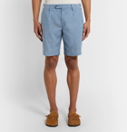 Incotex - Linen-Chambray Bermuda Shorts - Blue