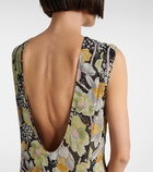 Loewe Floral asymmetric silk maxi dress