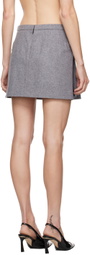 MSGM Gray Eyelet Miniskirt
