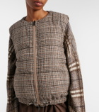 Brunello Cucinelli Checked leather-trimmed down vest