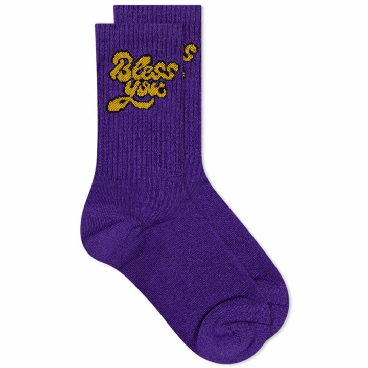 Photo: Melody Ehsani Women's Bless You Sock in Purple