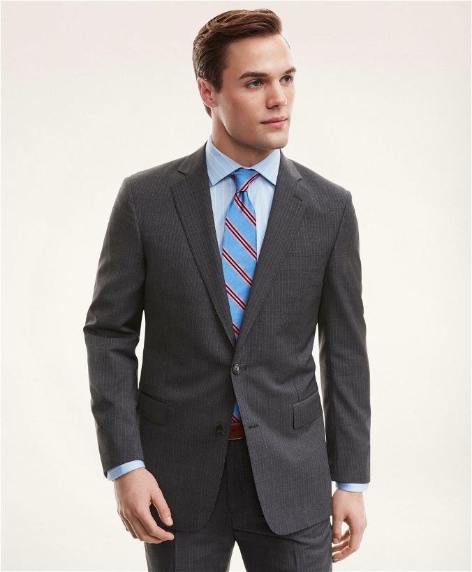 Photo: Brooks Brothers Men's Regent Fit Pinstripe 1818 Suit | Grey