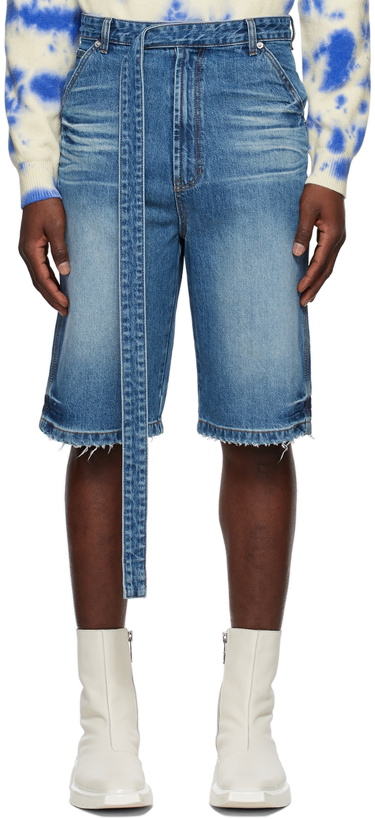 Photo: We11done Blue Denim Shorts