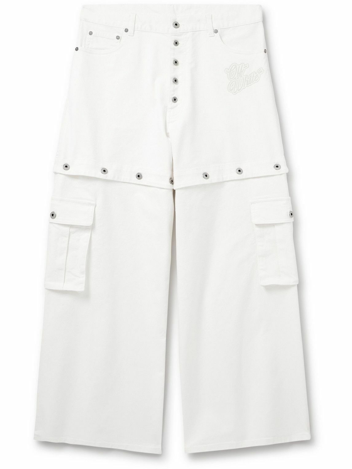 Off-White - Straight-Leg Convertible Logo-Embroidered Jeans - White Off ...
