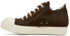 Rick Owens Brown Fur Sneakers