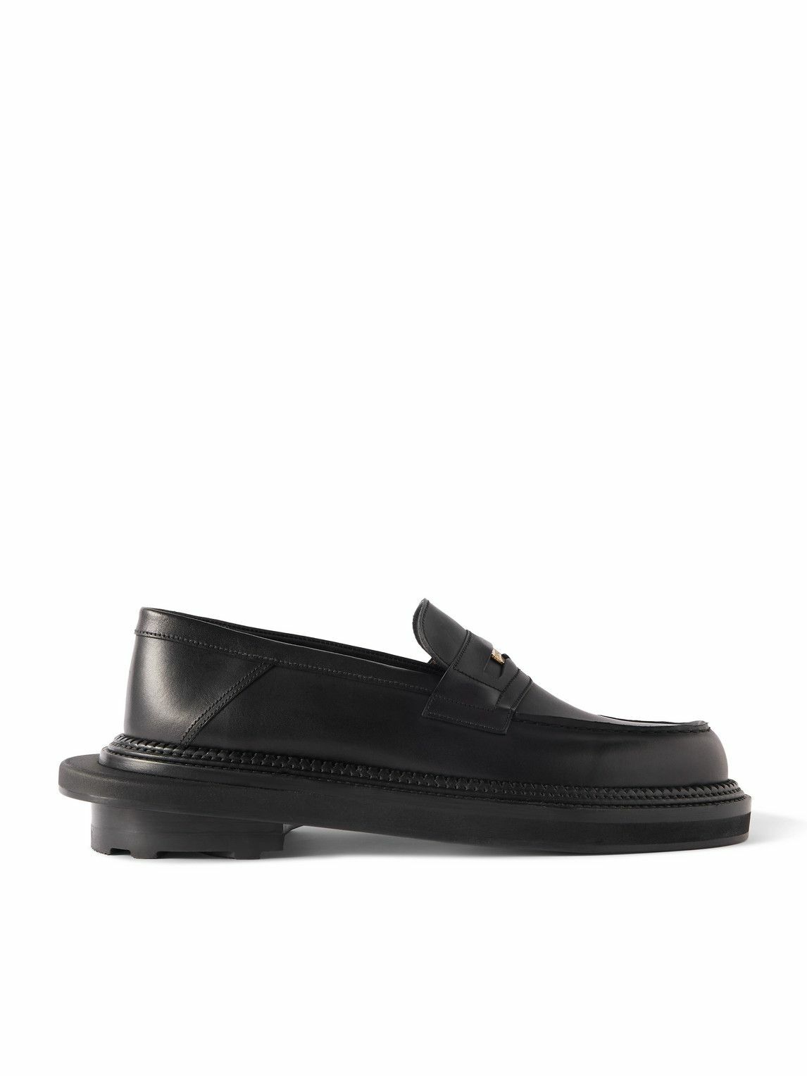 J.M. Weston - Sacai Embellished Leather Loafers - Black