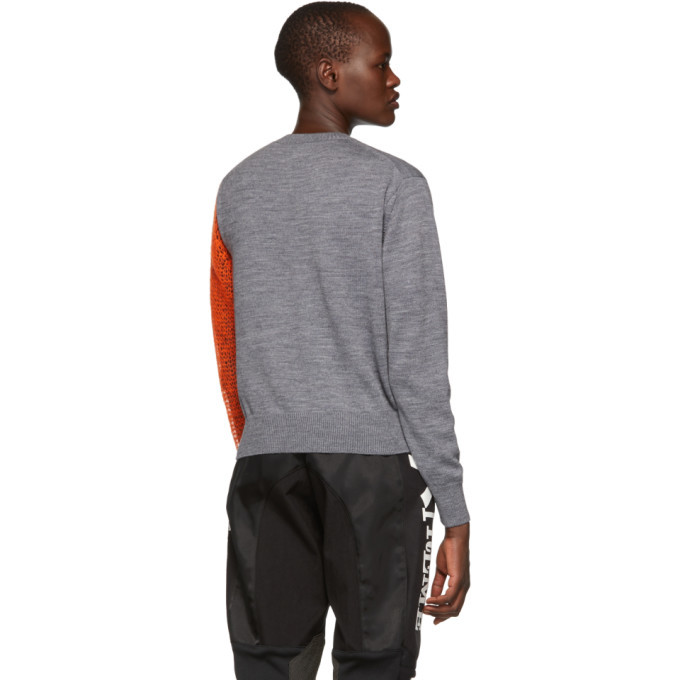 Facetasm Grey Contrast Sleeve Sweater