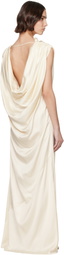 Kallmeyer Off-White Toma Draped Maxi Dress