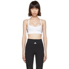 adidas Originals White All Me 3-Stripes Sports Bra