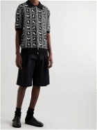 4SDesigns - Cotton-Jacquard Polo Shirt - Black