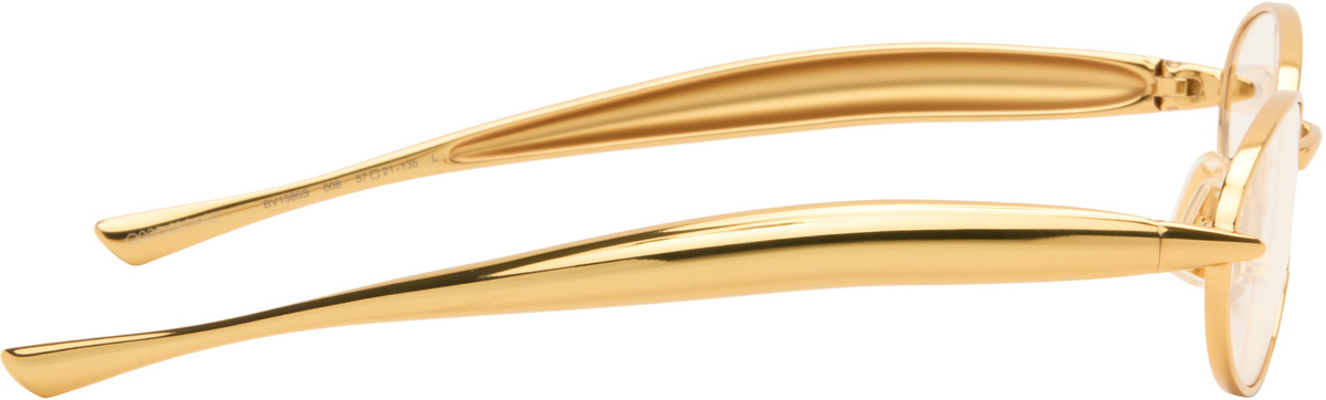 Bottega Veneta Gold Sardine Oval Glasses