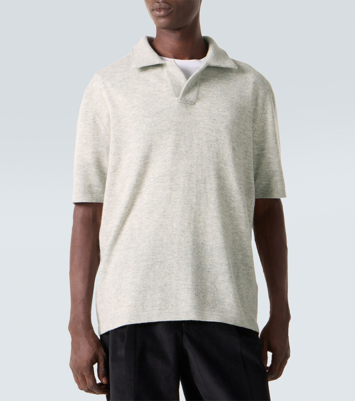 Allude Wool and cashmere polo sweater