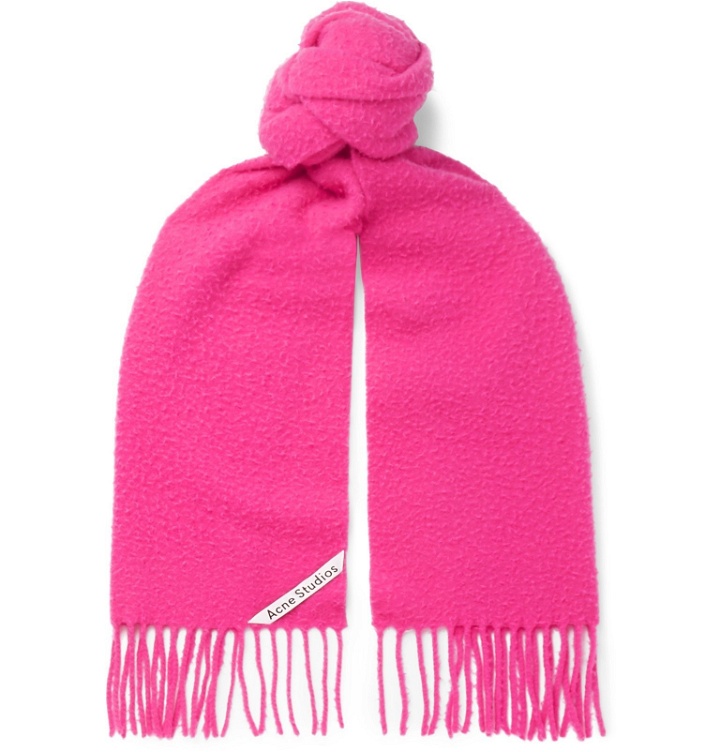Photo: Acne Studios - Fringed Boiled-Wool Scarf - Pink