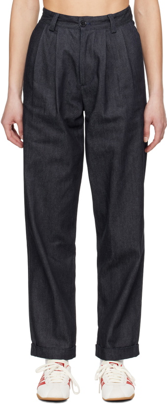 Photo: Carter Young Navy Pleated Jeans