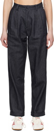 Carter Young Navy Pleated Jeans