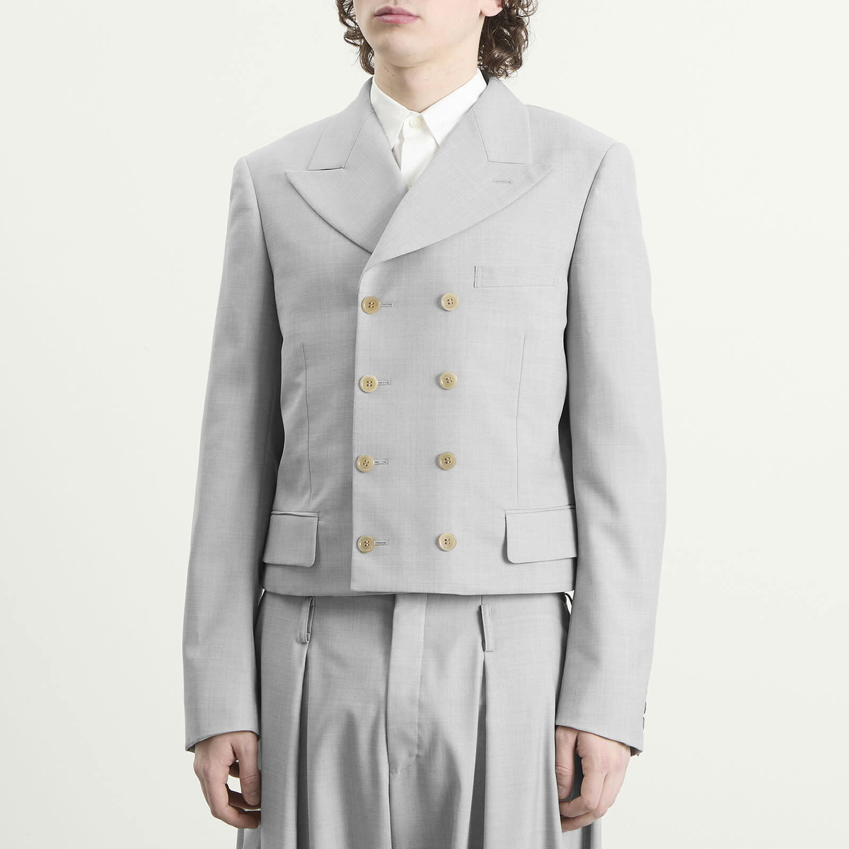 Comme des Garçons Homme Plus Men's Structured Jacket in Light Grey