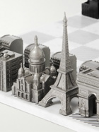Skyline Chess - Paris vs Dubai Marble and Stainless Steel Chess Set - Black