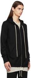 Rick Owens Black Cashmere Zip Hoodie