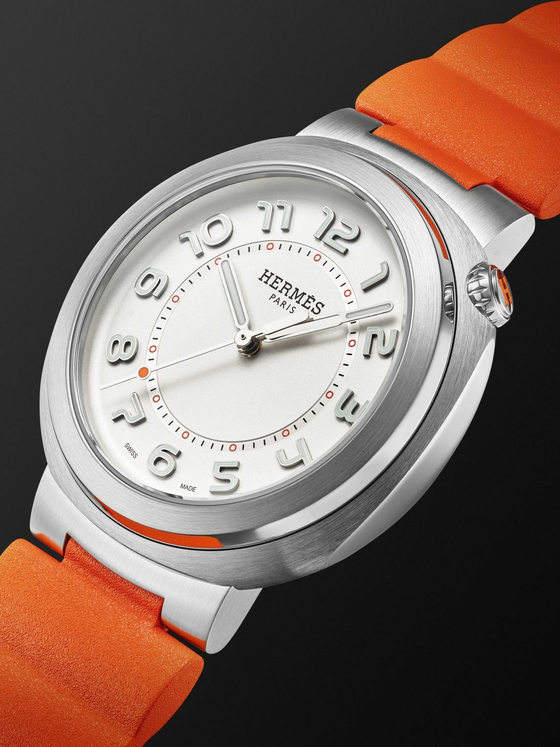 Hermès Timepieces - Cut Automatic 36mm Stainless Steel and Rubber Watch, Ref. No. 403195WW00