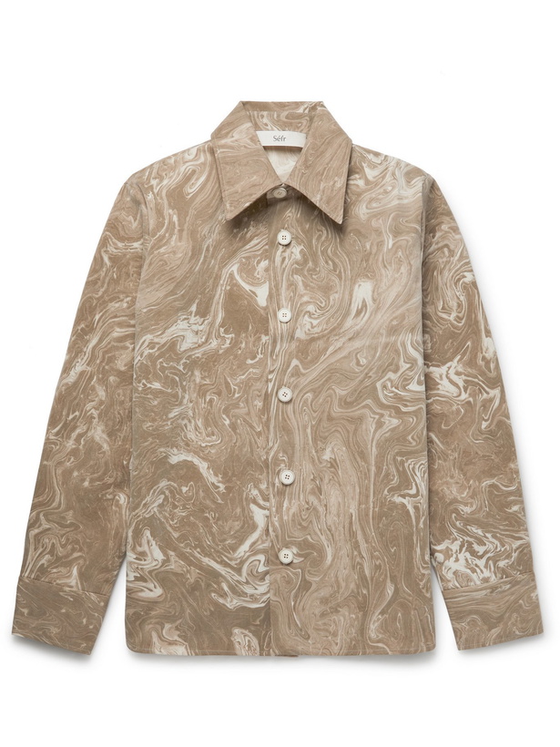 Photo: SÉFR - Mats Printed Cotton Overshirt - Neutrals - S