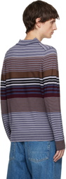 PS by Paul Smith Purple Merino Wool Stripe Long-Sleeve Polo