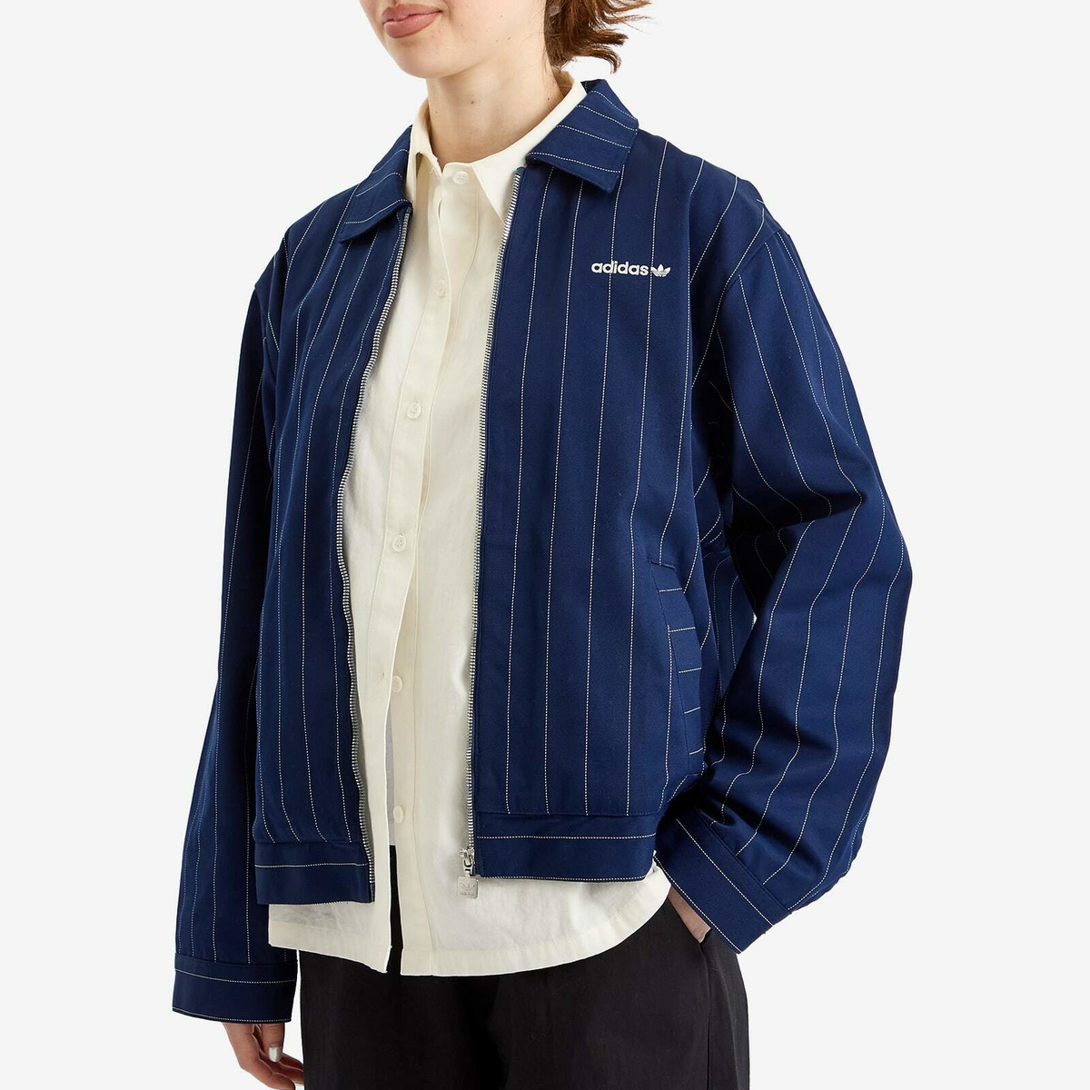売れ筋商品|||アディダスオリジナルス パーカー・スウェットシャツ レディース アウター PINSTRIPE - Sweatshirt - night indigo/off white アディダスオリジナルス レディース パーカー・スウェットシャツ