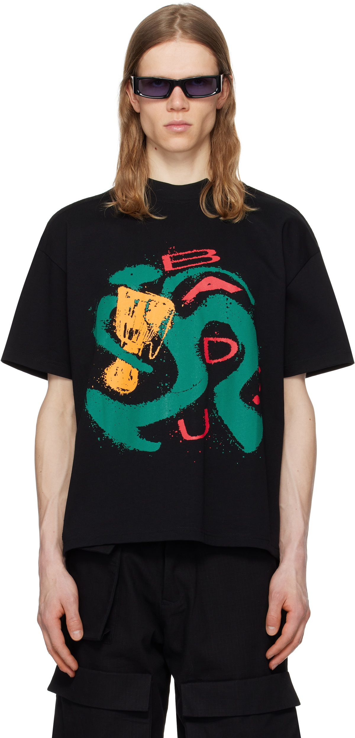 【関税込み】Spencer Badu ブラック Washed ジャージ Tシャツ SPENCER BADU: Black Washed Jersey T-shirt | SSENSE