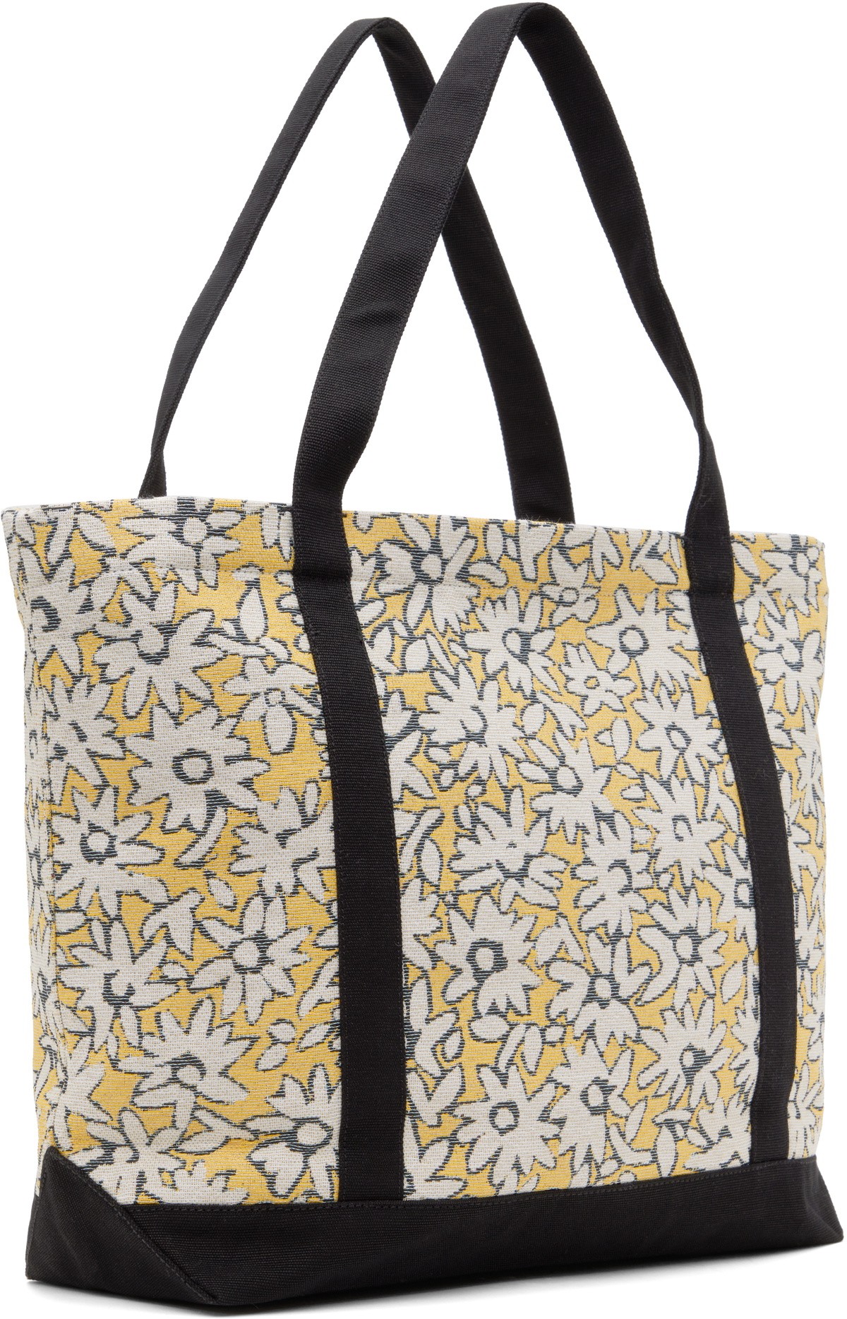 Maison Kitsuné Yellow Daisy Field Large Jacquard Tote