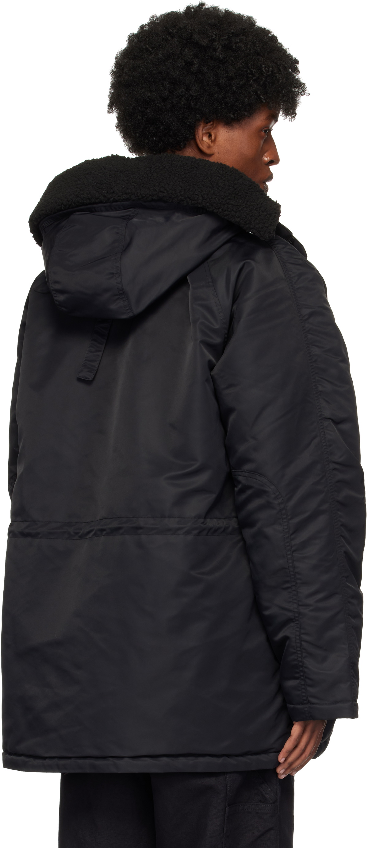 Carhartt Work In Progress Black Hooded Olten Parka Coat