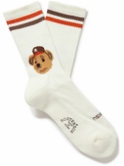 Rostersox - Team Bear Ribbed Intarsia Cotton-Blend Socks