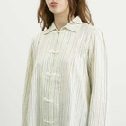 Bode Women's Electric Light Stripe Blouse in Ecru