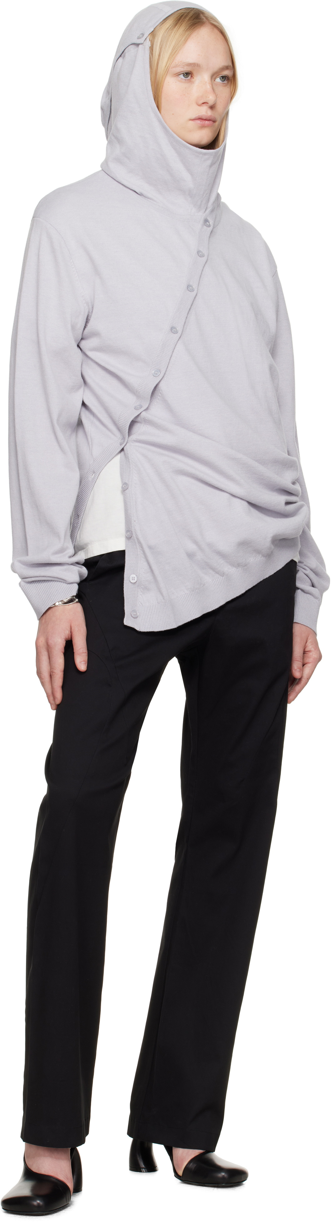 POST ARCHIVE FACTION (PAF) Gray 8.0 Center Knit Hoodie