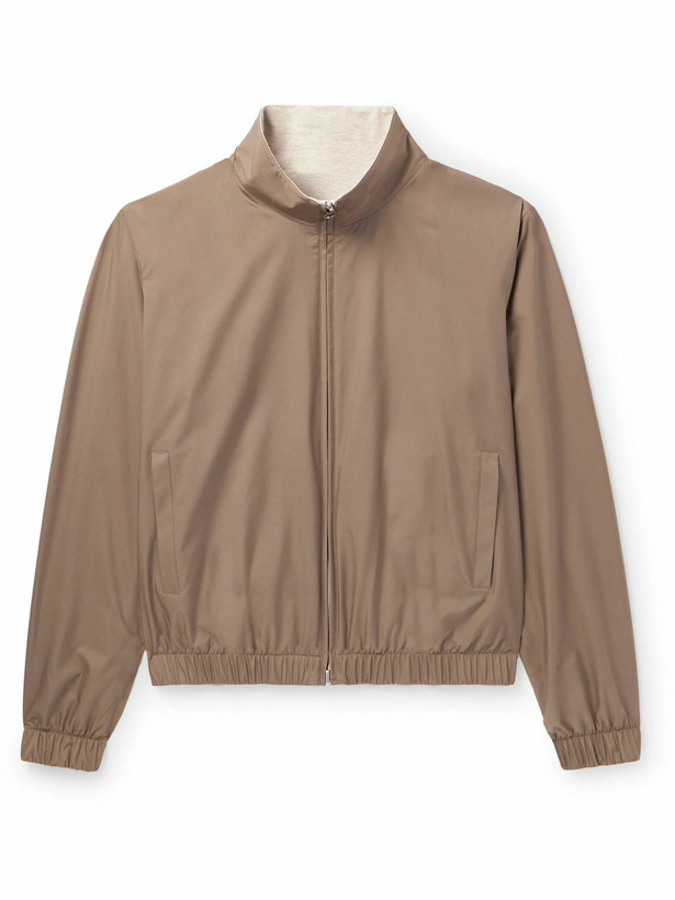 Photo: Loro Piana - Reversible Windmate® Storm System® Nylon and Cashmere Blouson Jacket - Brown