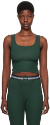 SKIMS Green Cotton Rib Tank Top