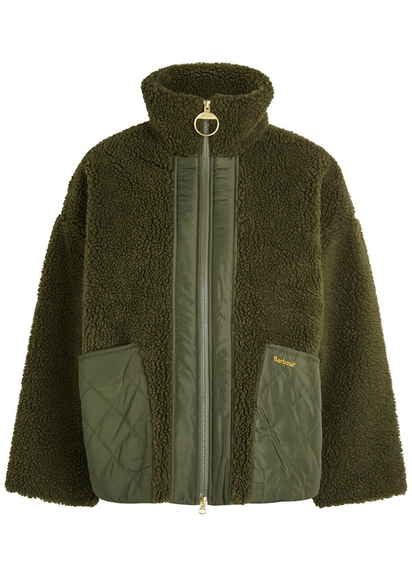 Photo: Barbour Brawby Panelled Fleece Jacket Green