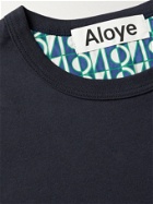 ALOYE - Printed Cotton-Jersey T-Shirt - Blue
