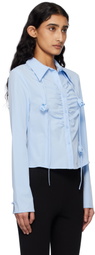 Kijun Blue Corsage Shirring Shirt